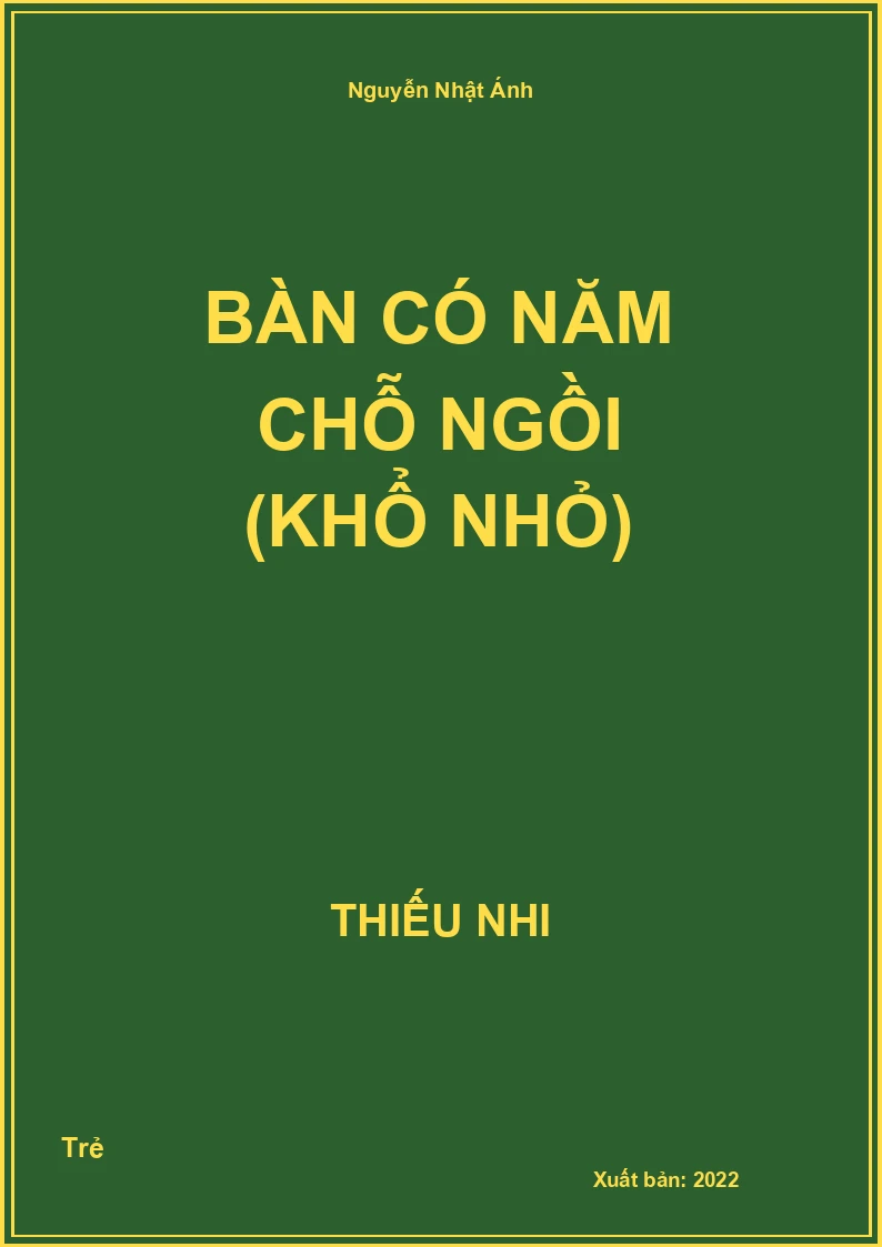 Bàn có năm chỗ ngồi (khổ nhỏ)