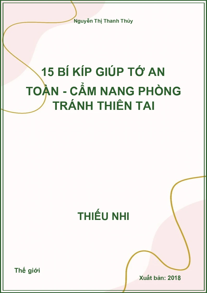 15 bí kíp giúp tớ an toàn - Cẩm nang phòng tránh thiên tai