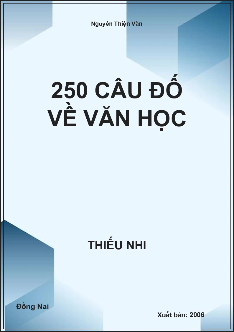 250 câu đố về văn học