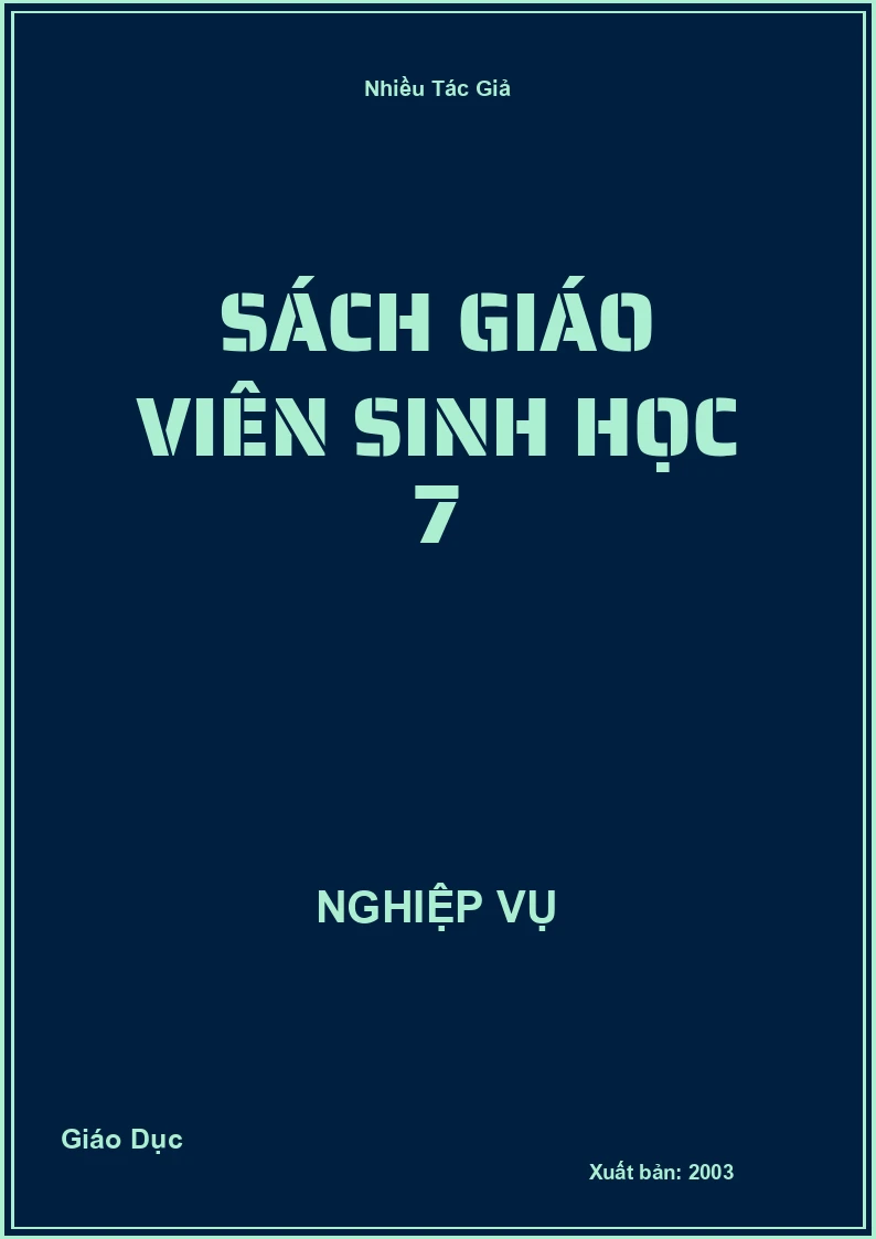 Sách Giáo Viên Sinh Học 7