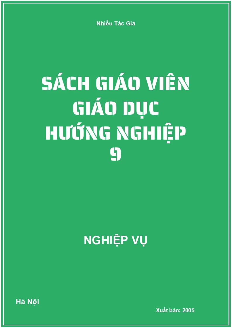 Sách Giáo Viên Giáo Dục Hướng Nghiệp 9