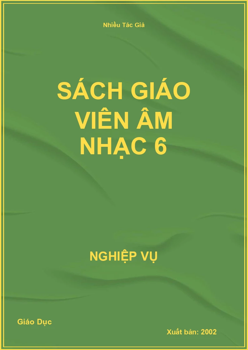 Sách Giáo Viên Âm Nhạc 6