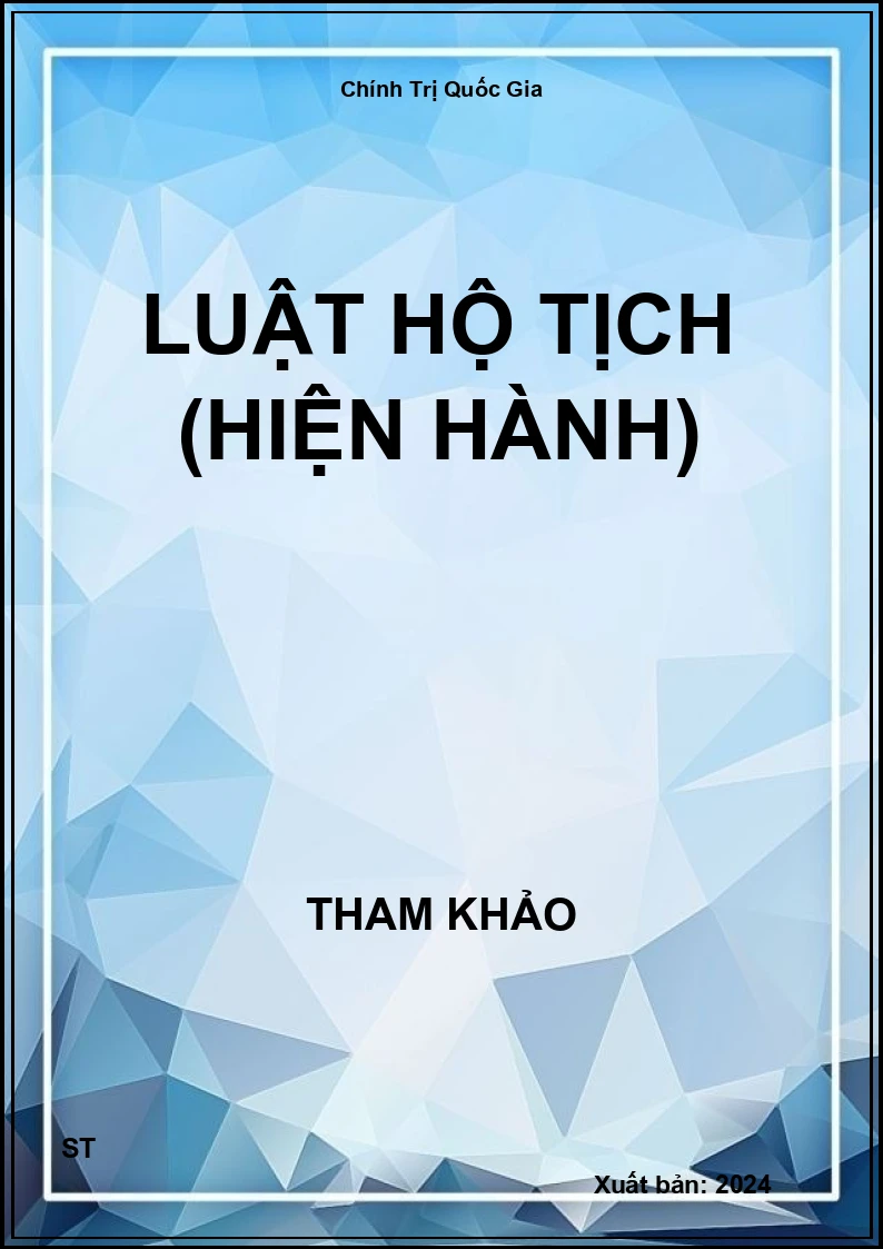 Luật hộ tịch (hiện hành)