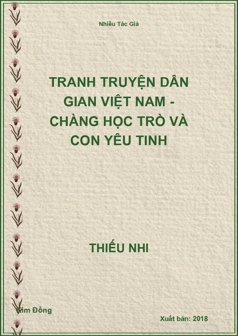 Tranh truyện dân gian Việt Nam - Chàng học trò và con yêu tinh