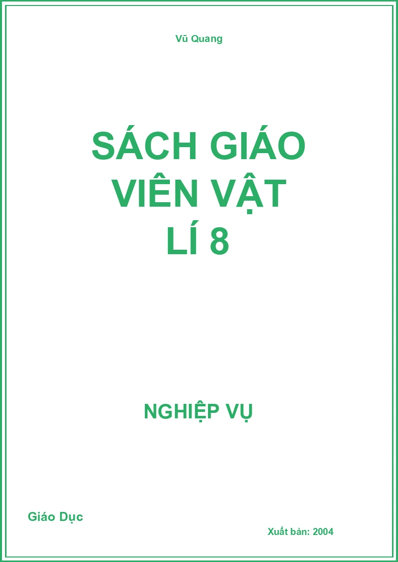Sách Giáo Viên Vật Lí 8