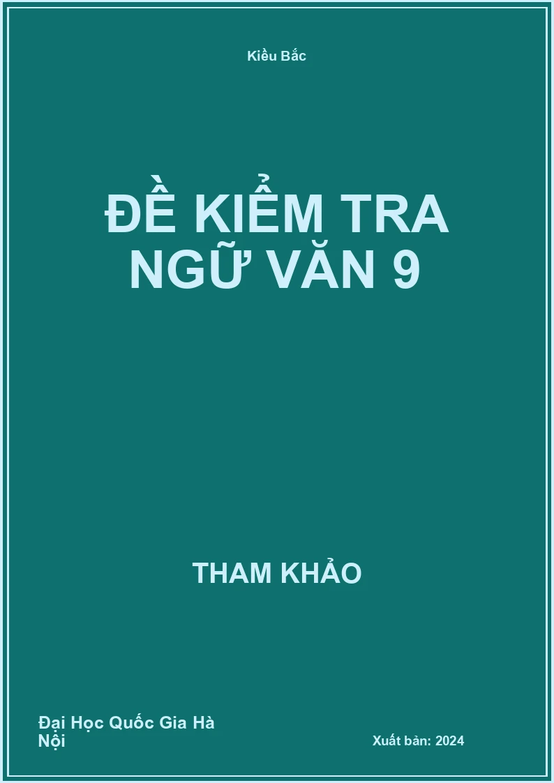 Đề kiểm tra Ngữ Văn 9
