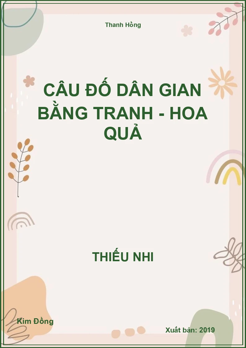 Câu đố dân gian bằng tranh - Hoa quả