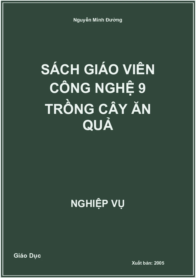 Sách Giáo Viên Công Nghệ 9 Trồng Cây Ăn Quả
