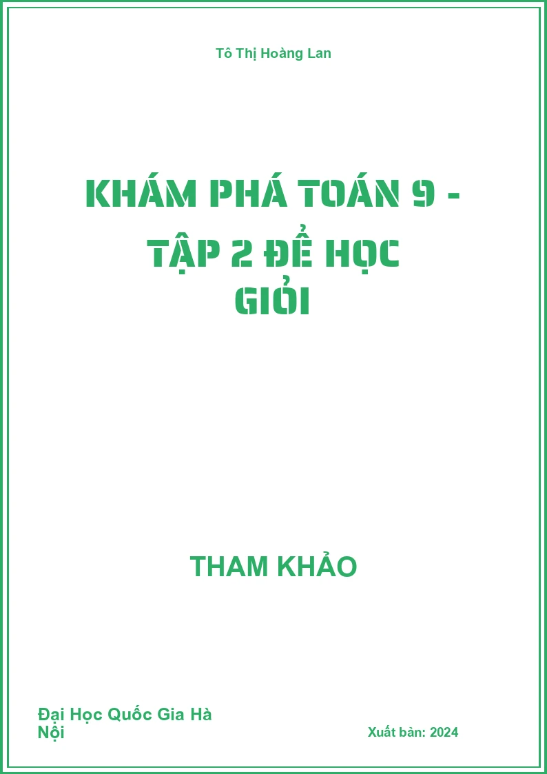 Khám phá Toán 9 - Tập 2 Để học giỏi