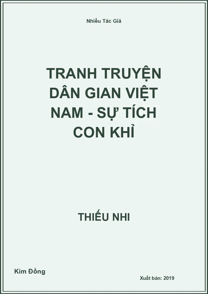 Tranh truyện dân gian Việt Nam - Sự tích con khỉ