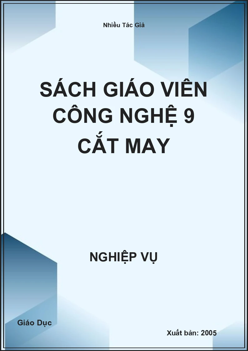 Sách Giáo Viên Công Nghệ 9 Cắt May