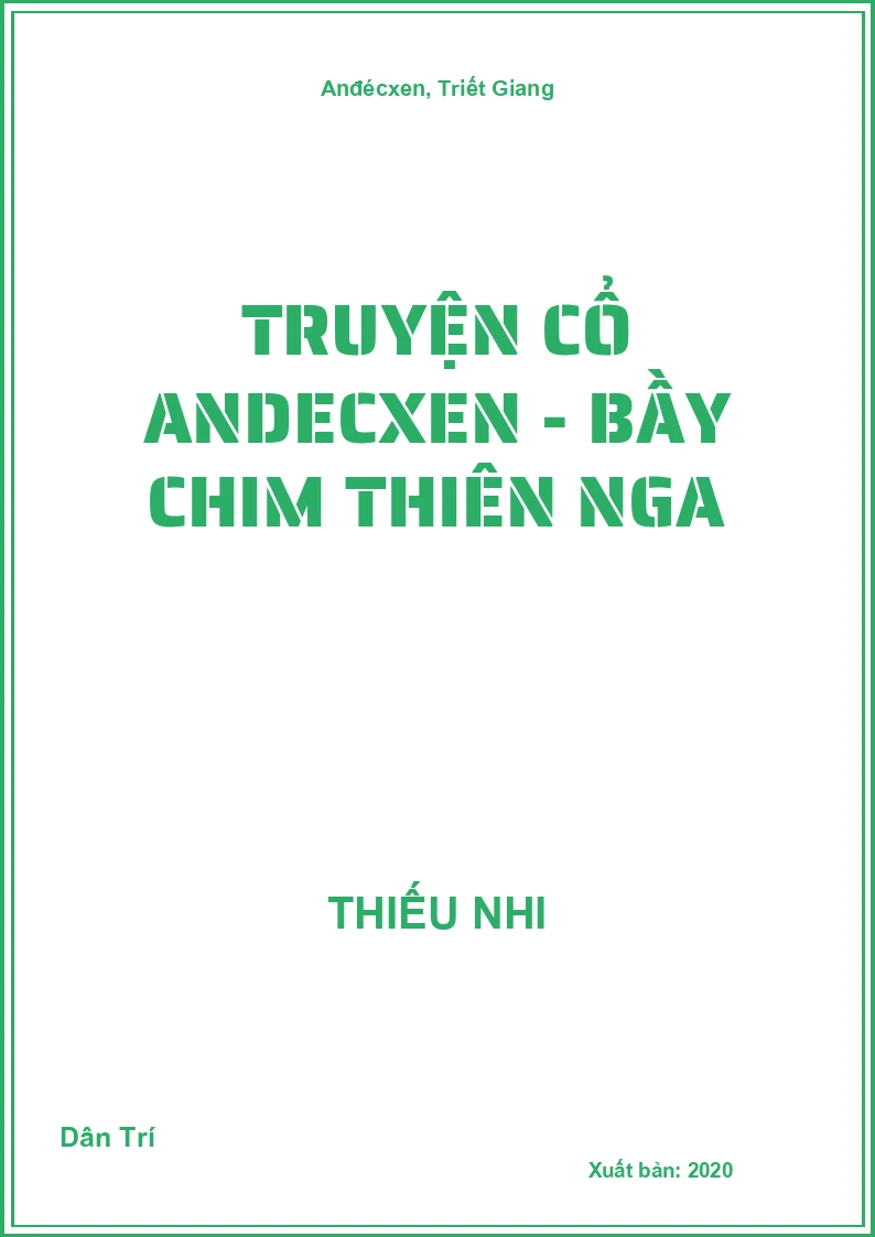 Truyện Cổ Andecxen - Bầy chim thiên nga