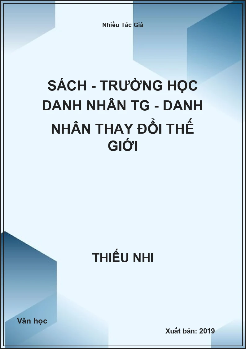 Sách - Trường Học Danh Nhân TG - Danh Nhân Thay Đổi Thế Giới