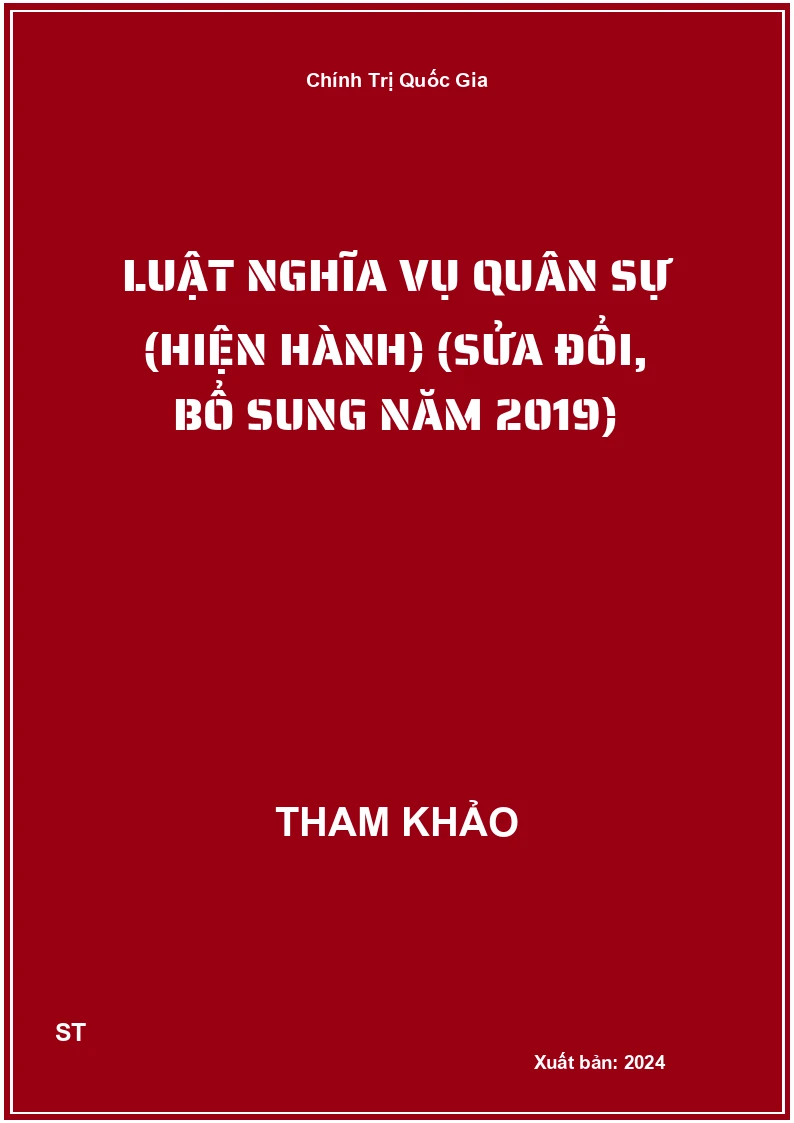 Luật nghĩa vụ quân sự (hiện hành) (sửa đổi, bổ sung năm 2019)