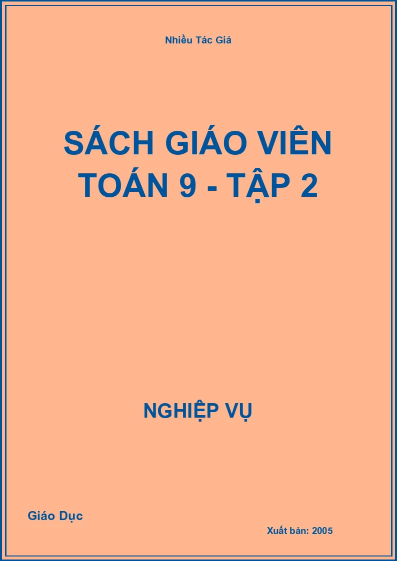 Sách Giáo Viên Toán 9 - Tập 2