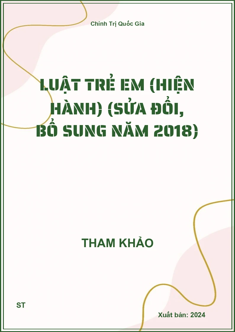 Luật trẻ em (hiện hành) (sửa đổi, bổ sung năm 2018)