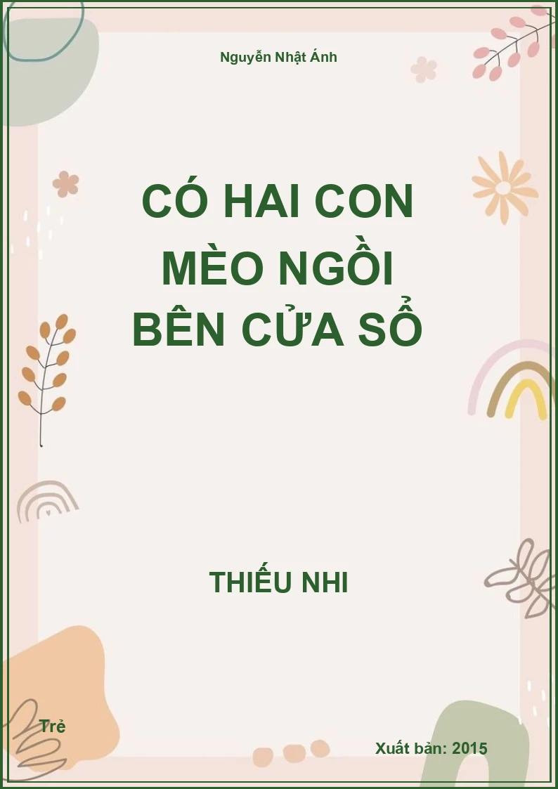 Có hai con mèo ngồi bên cửa sổ