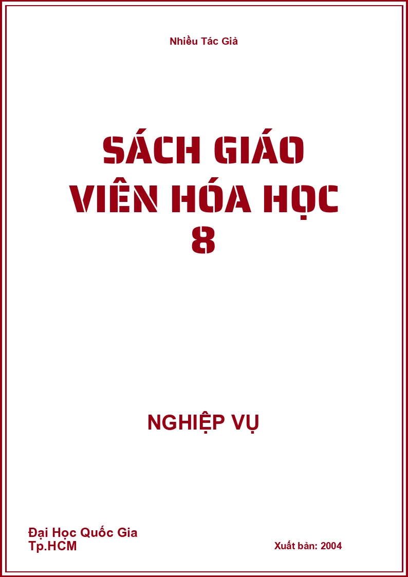 Sách Giáo Viên Hóa Học 8