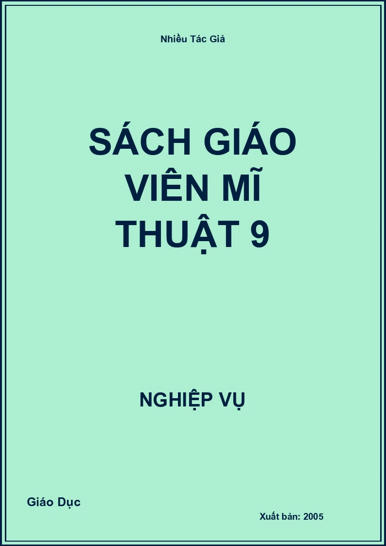 Sách Giáo Viên Mĩ Thuật 9
