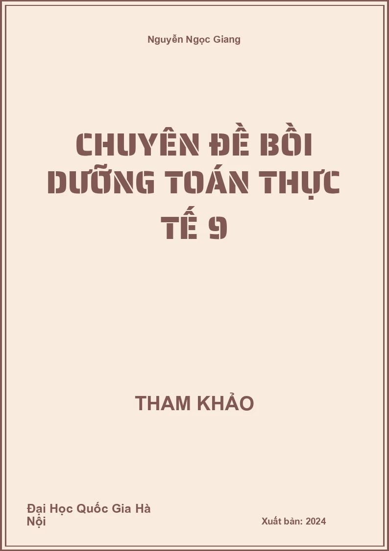 Chuyên đề bồi dưỡng Toán thực tế 9
