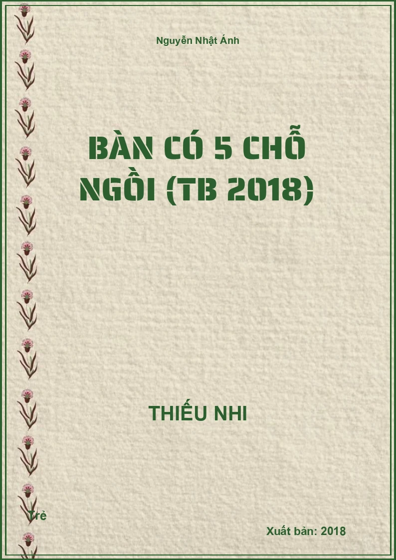 Bàn có 5 chỗ ngồi (TB 2018)