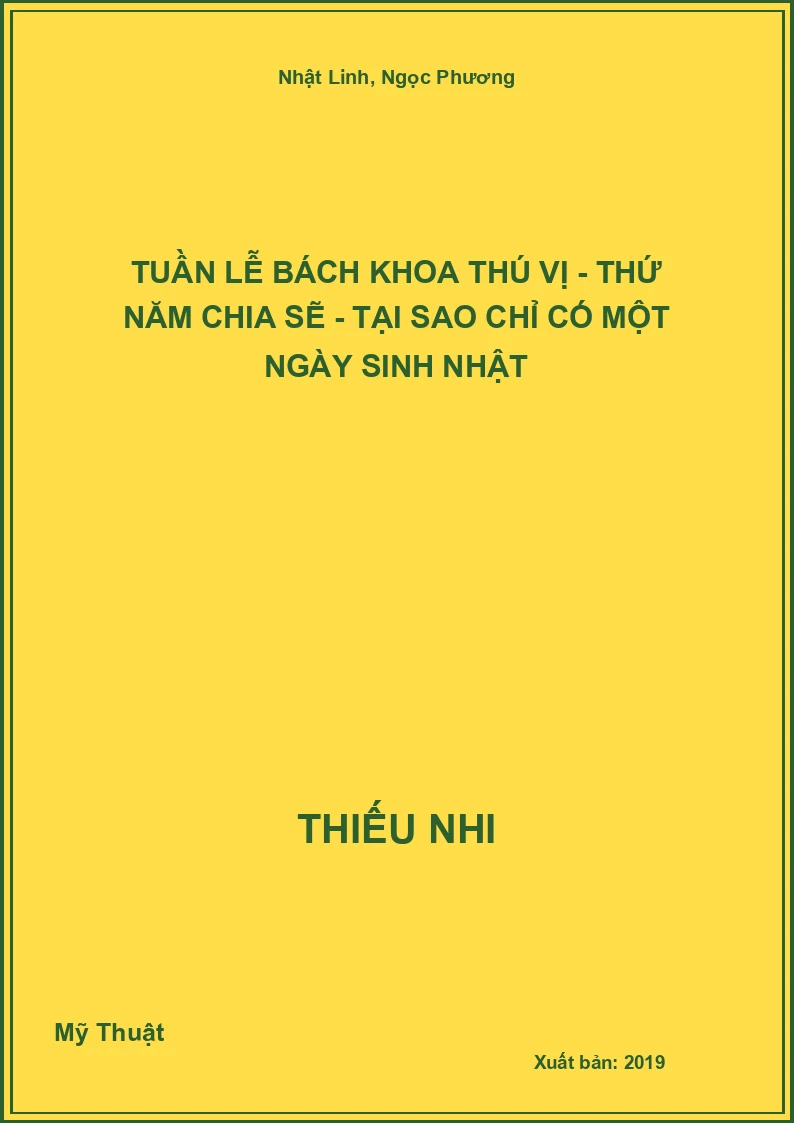Tuần Lễ Bách Khoa Thú Vị - Thứ năm chia sẽ - tại sao chỉ có một ngày sinh nhật