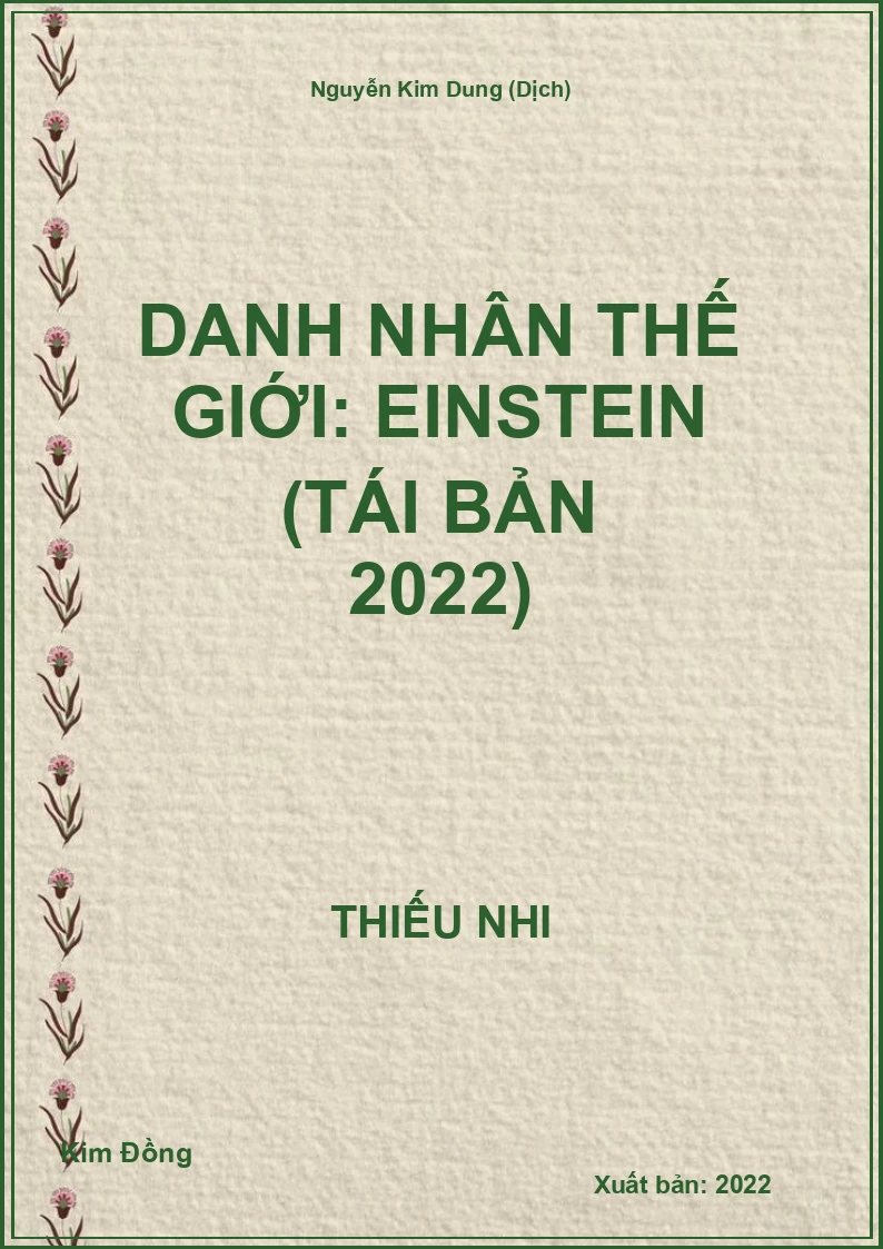 Danh nhân thế giới: Einstein (tái bản 2022)