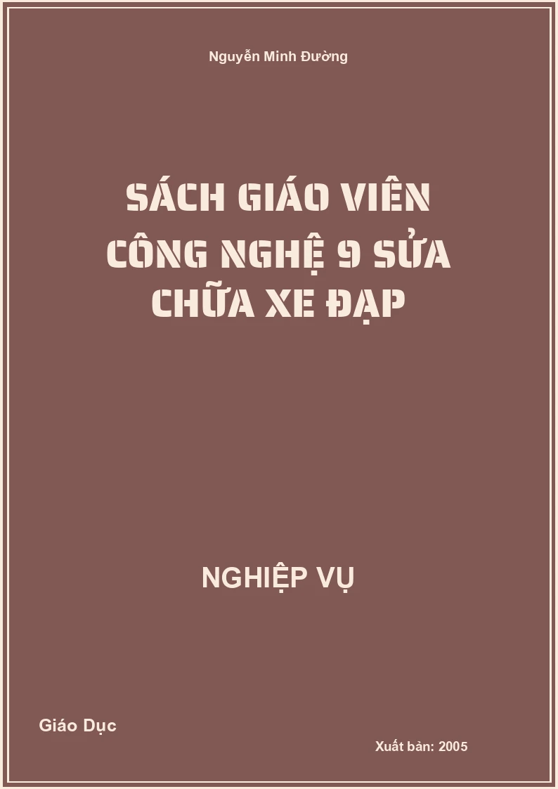 Sách Giáo Viên Công Nghệ 9 Sửa Chữa Xe Đạp