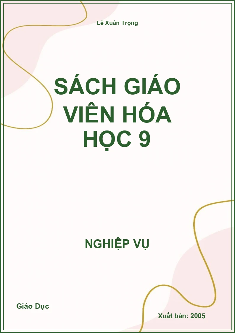 Sách Giáo Viên Hóa Học 9