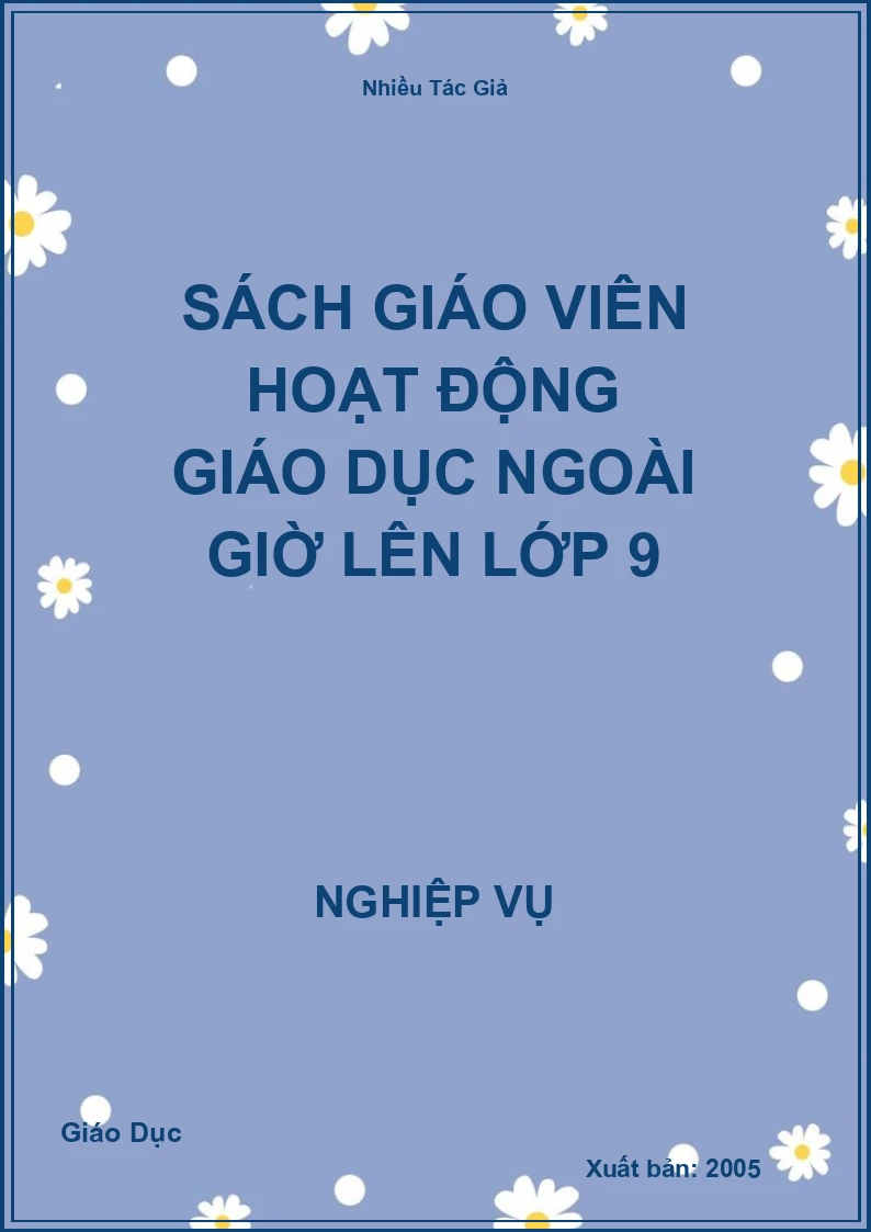 Sách Giáo Viên Hoạt Động Giáo Dục Ngoài Giờ Lên Lớp 9
