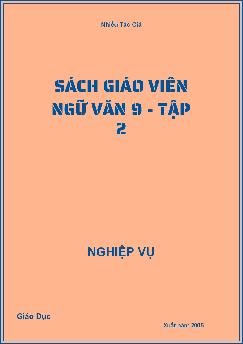 Sách Giáo Viên Ngữ Văn 9 - Tập 2