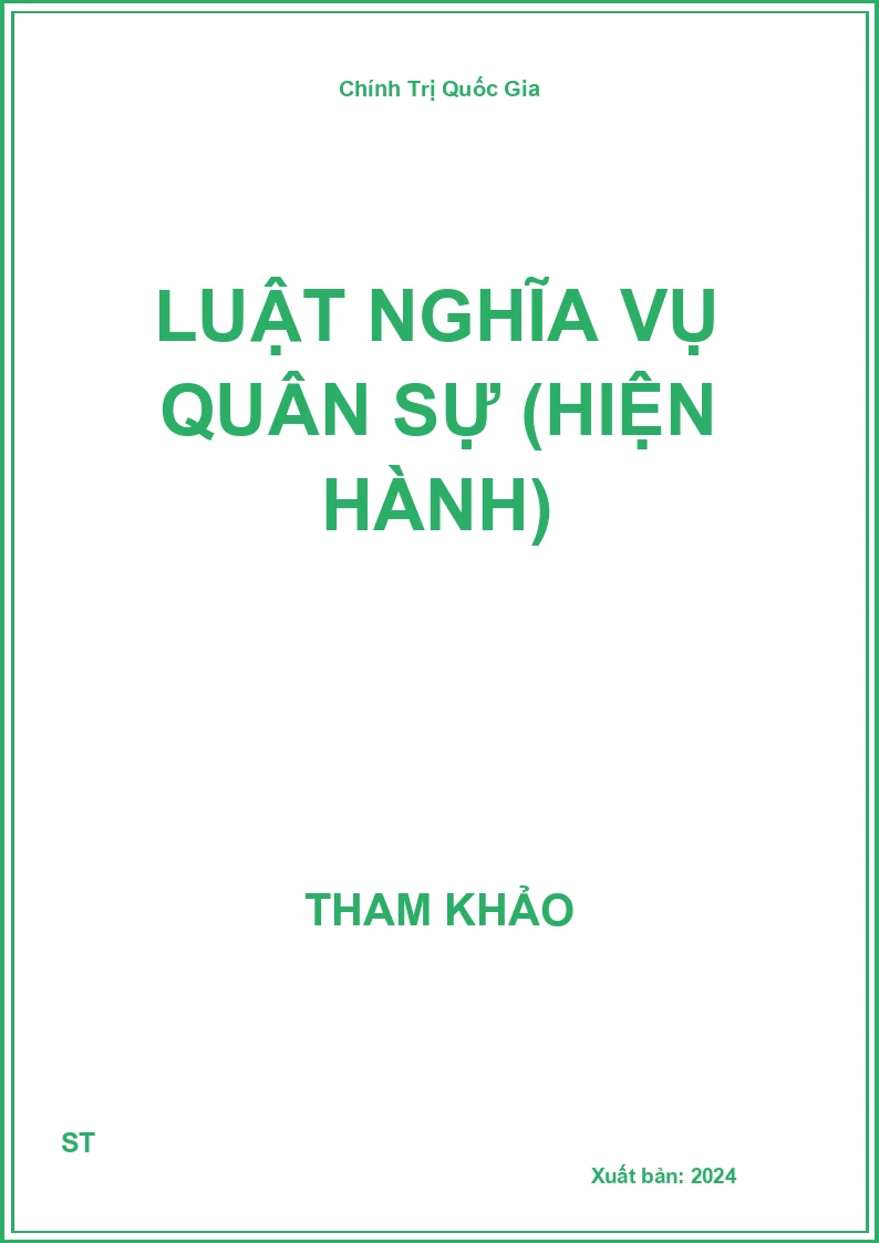 Luật nghĩa vụ quân sự (hiện hành)