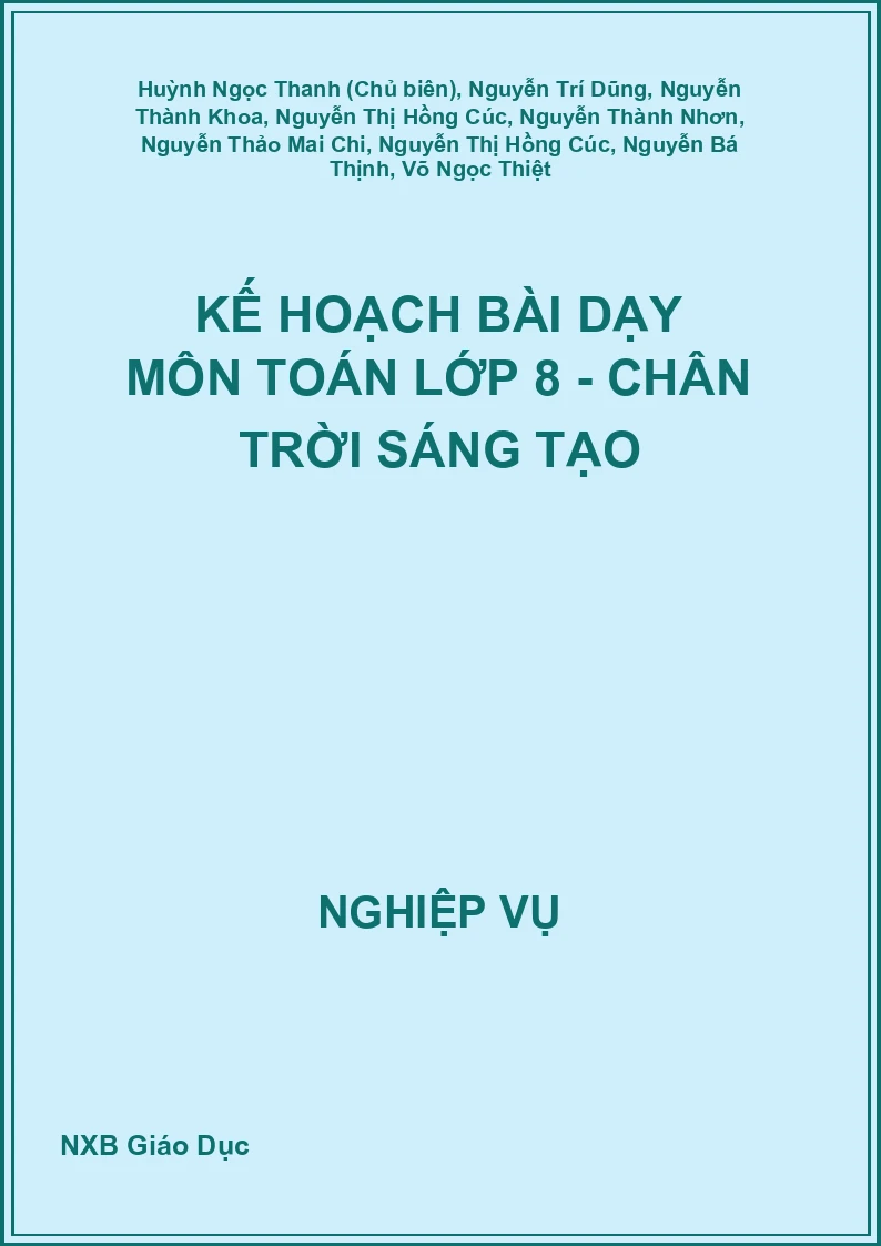 Kế hoạch bài dạy môn Toán lớp 8 - Chân Trời Sáng Tạo