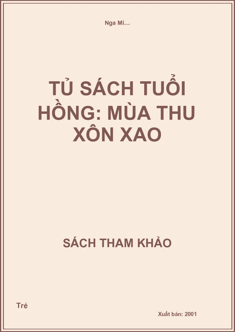 Tủ sách Tuổi hồng: Mùa thu xôn xao