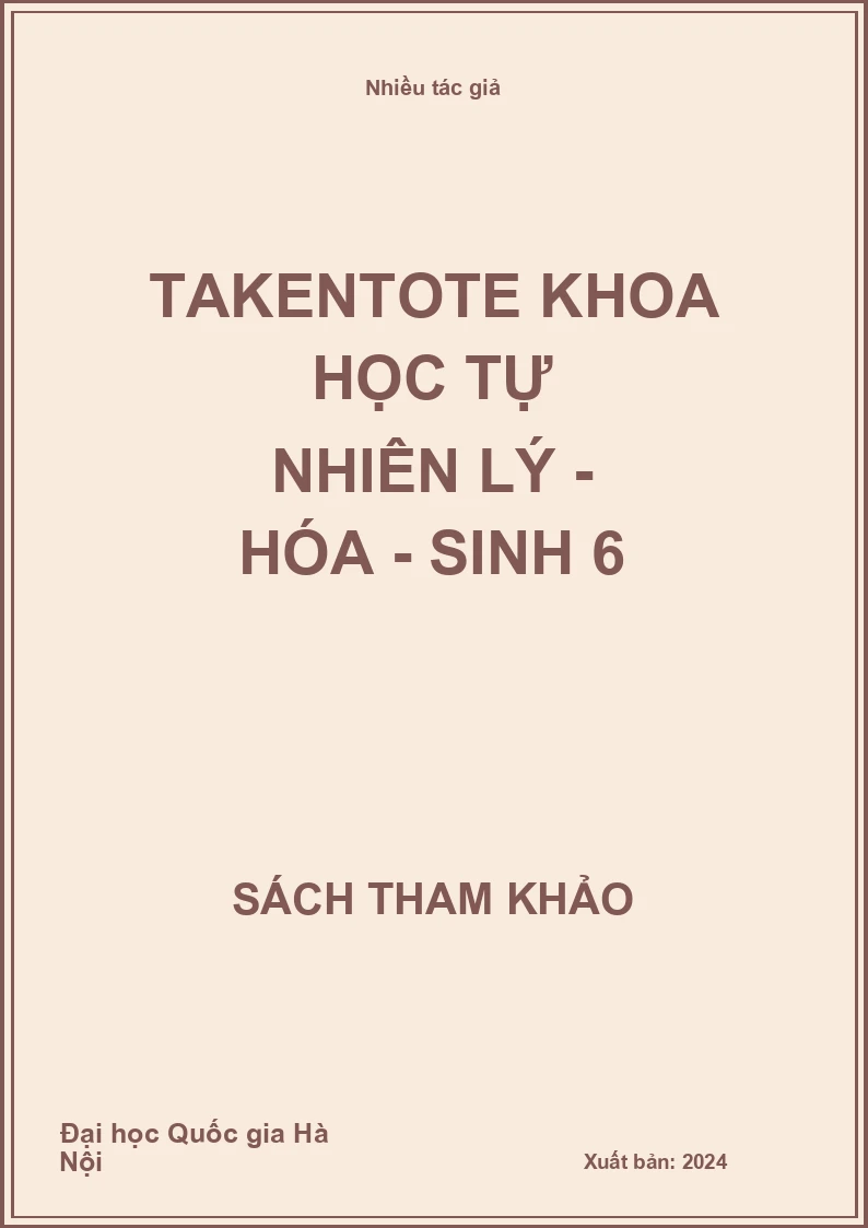 Takentote Khoa học tự nhiên Lý - Hóa - Sinh 6