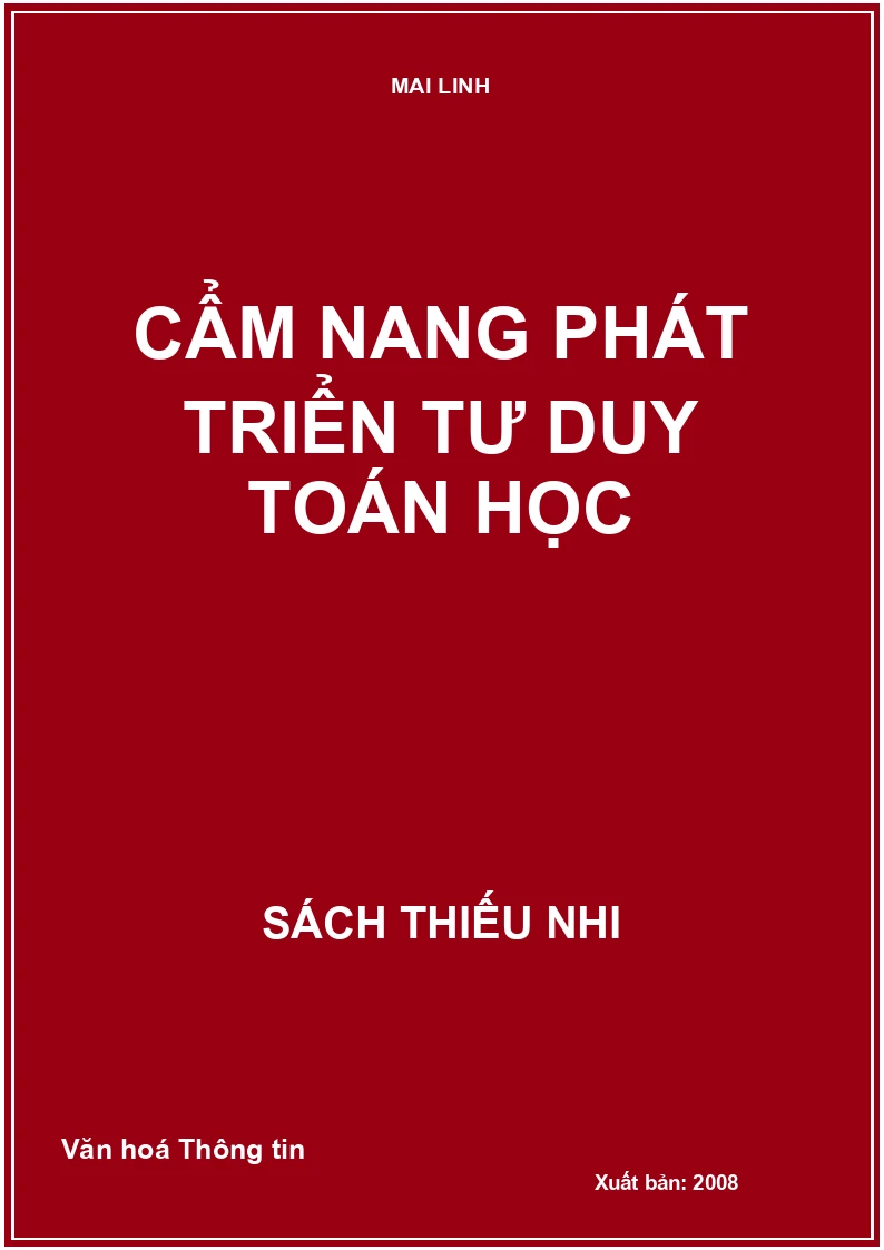 Cẩm nang phát triển tư duy toán học