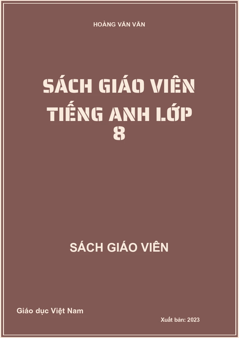 Sách giáo viên tiếng anh lớp 8