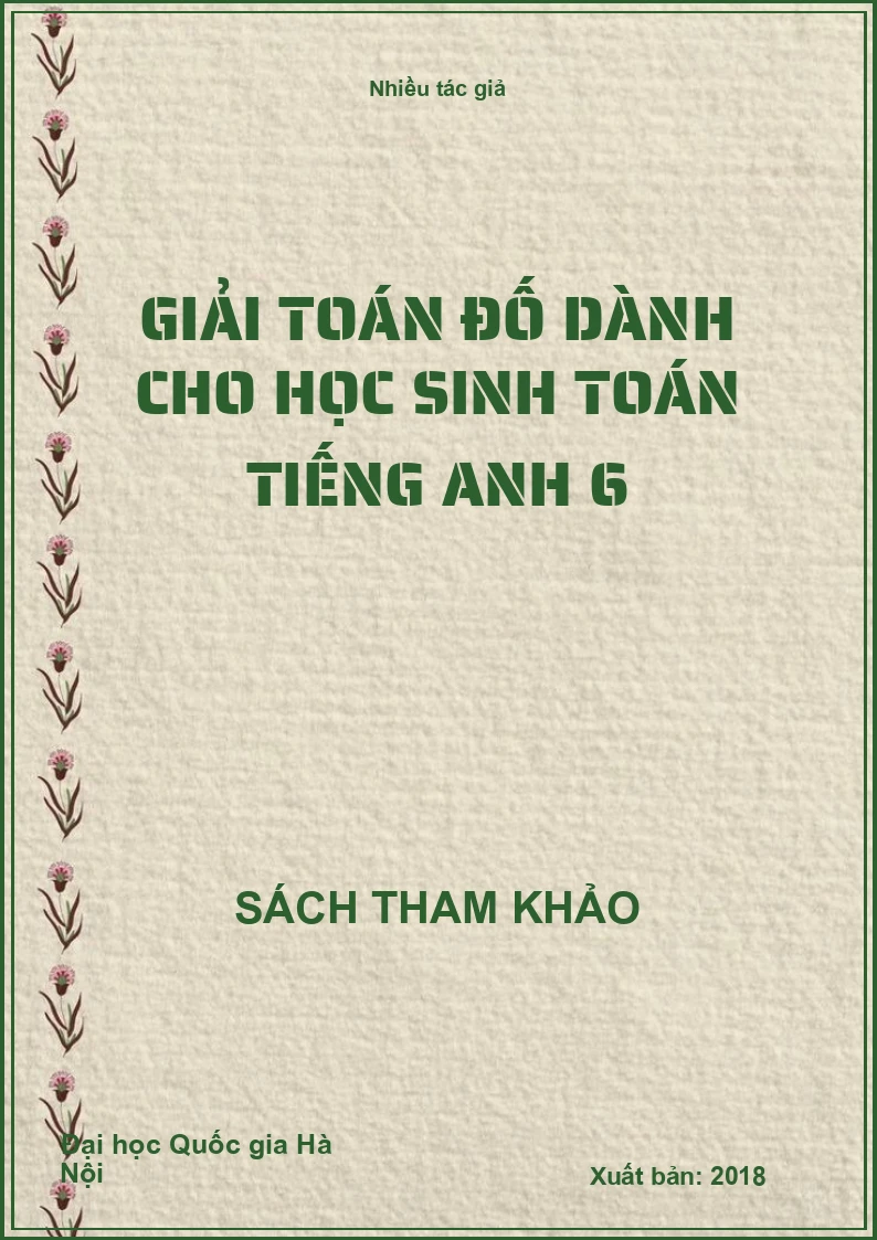 Giải toán đố dành cho học sinh toán tiếng Anh 6