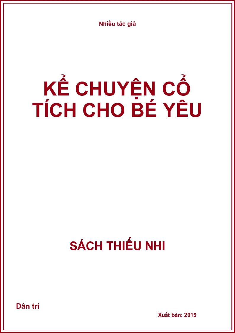 Kể chuyện cổ tích cho bé yêu