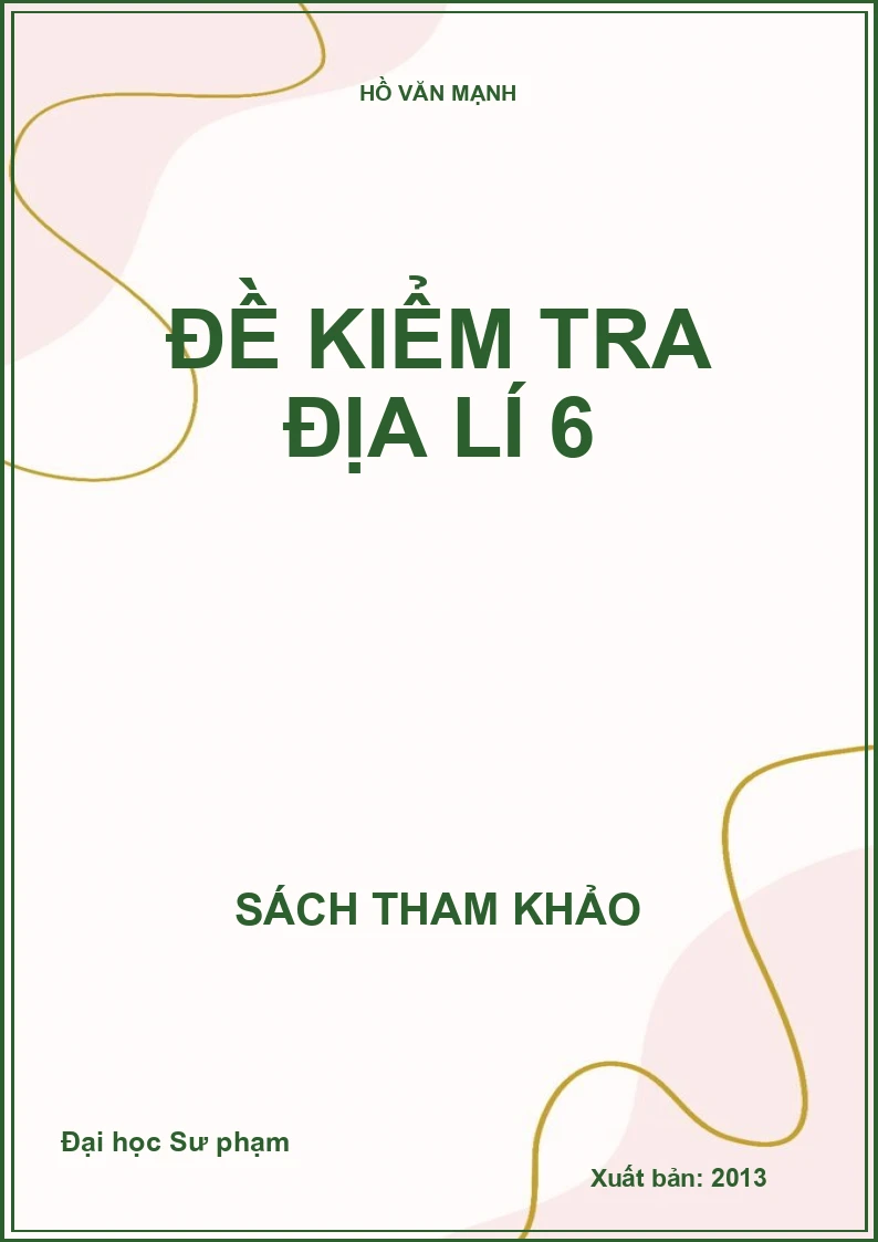 Đề kiểm tra địa lí 6