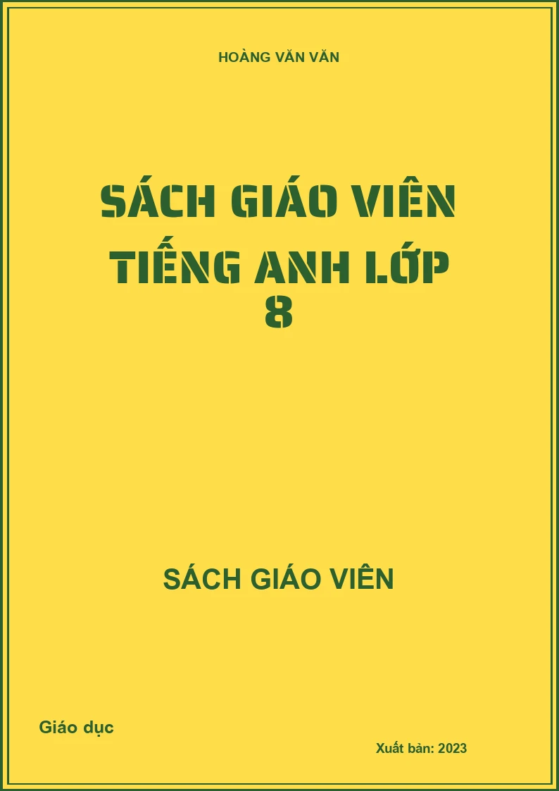 Sách giáo viên tiếng anh lớp 8