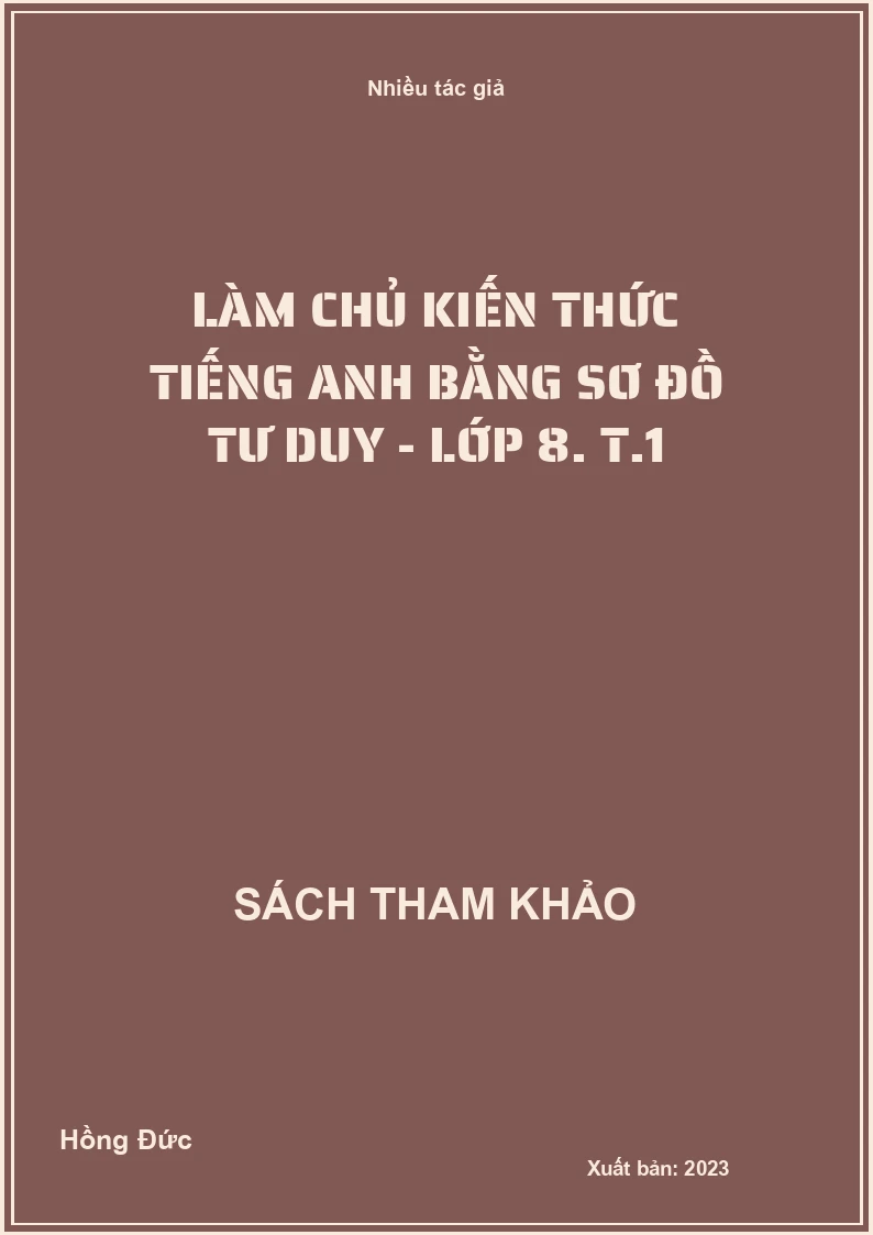 Làm chủ kiến thức Tiếng Anh bằng sơ đồ tư duy - Lớp 8. T.1