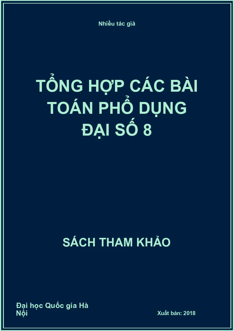 Tổng hợp các bài toán phổ dụng đại số 8