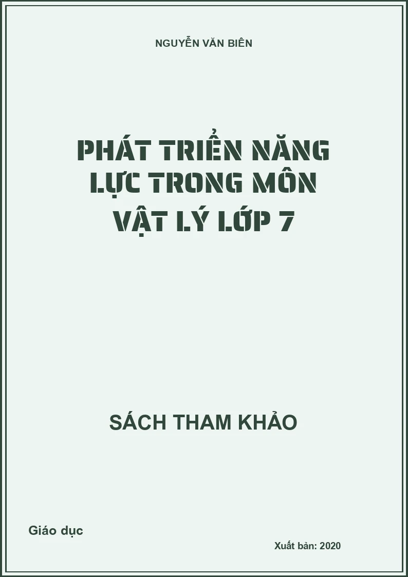 Phát triển năng lực trong môn Vật lý lớp 7