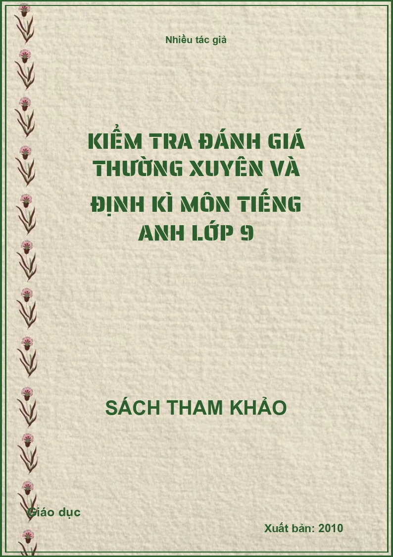 Kiểm tra đánh giá thường xuyên và định kì môn tiếng Anh lớp 9