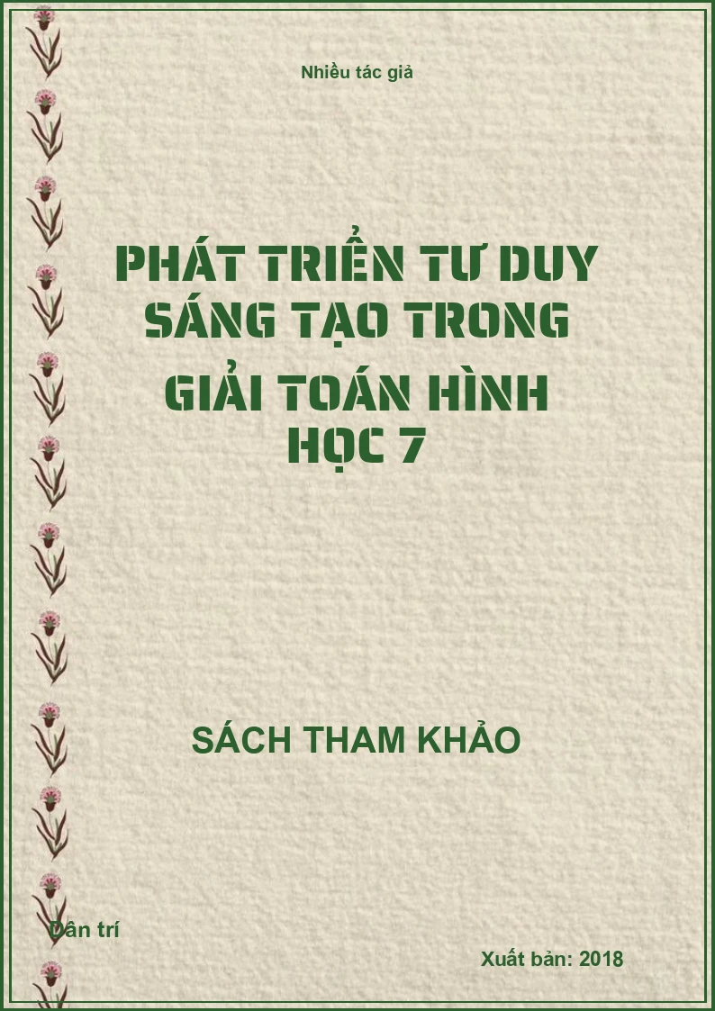 Phát triển tư duy sáng tạo trong giải toán hình học 7