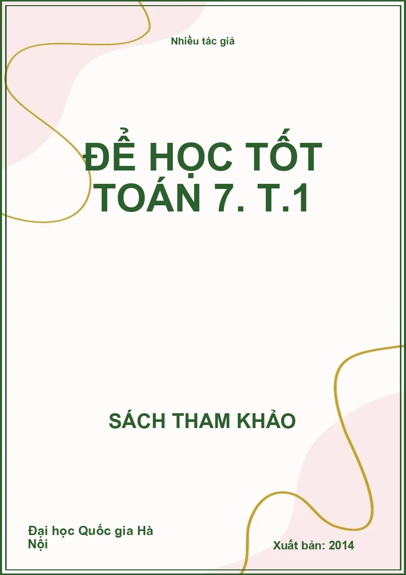 Để học tốt Toán 7. T.1