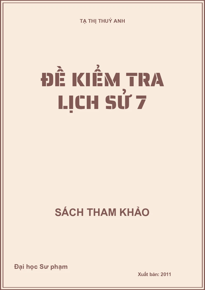 Đề kiểm tra lịch sử 7