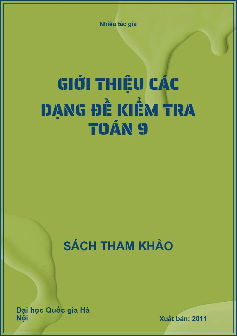 Giới thiệu các dạng đề kiểm tra toán 9