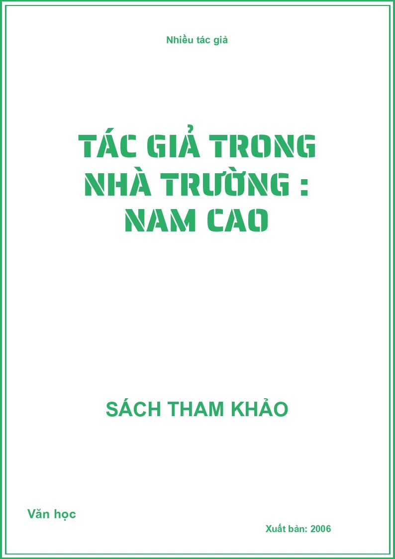 Tác giả trong nhà trường : Nam Cao